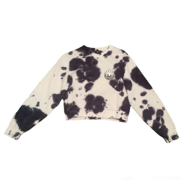 True Religion Tops - True Religion Sunset Tie Dye Black/White Crewneck Sweatshirt Cropped Small NWT